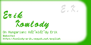 erik komlody business card